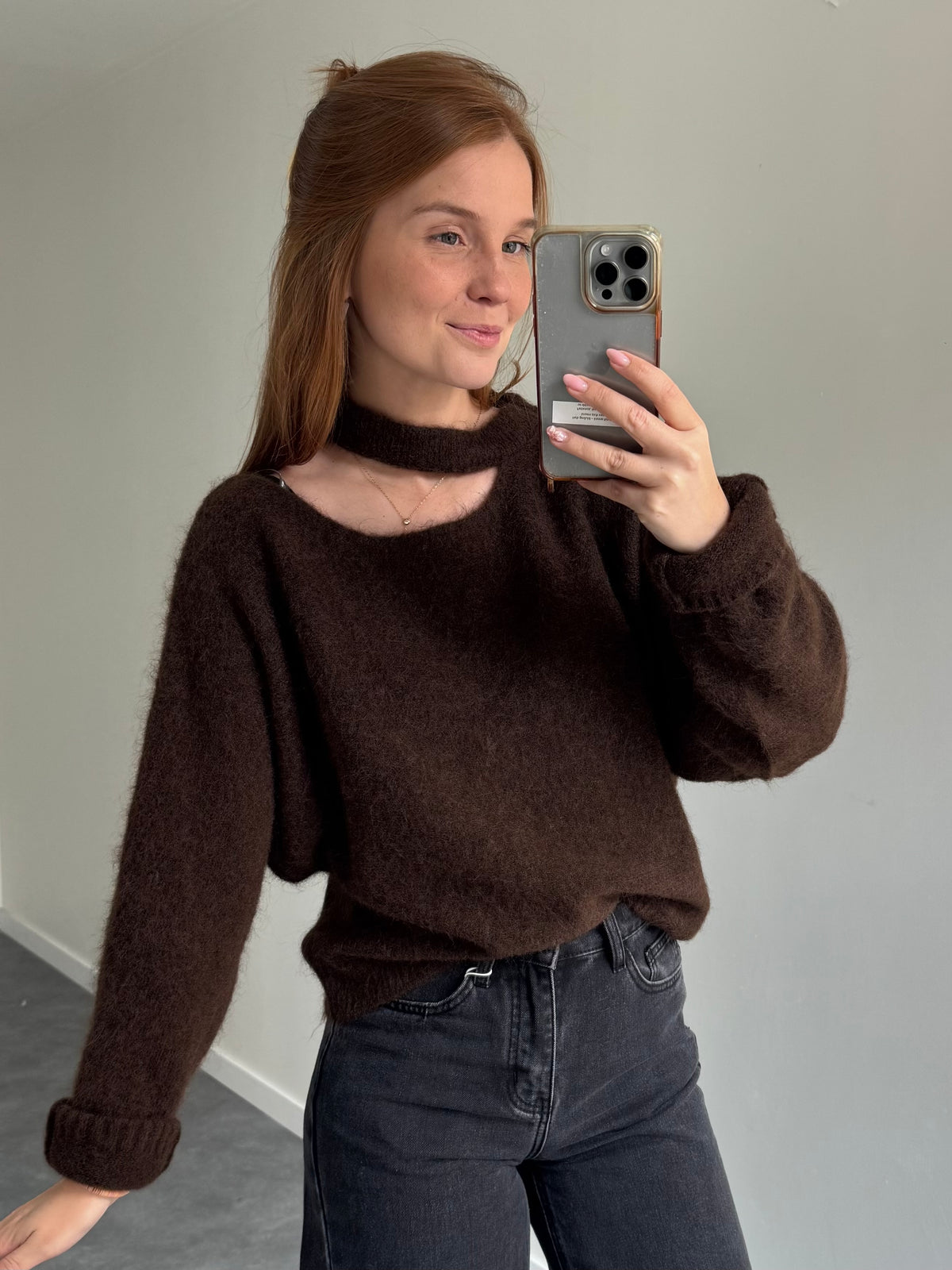 Trui Saar longsleeve bruin