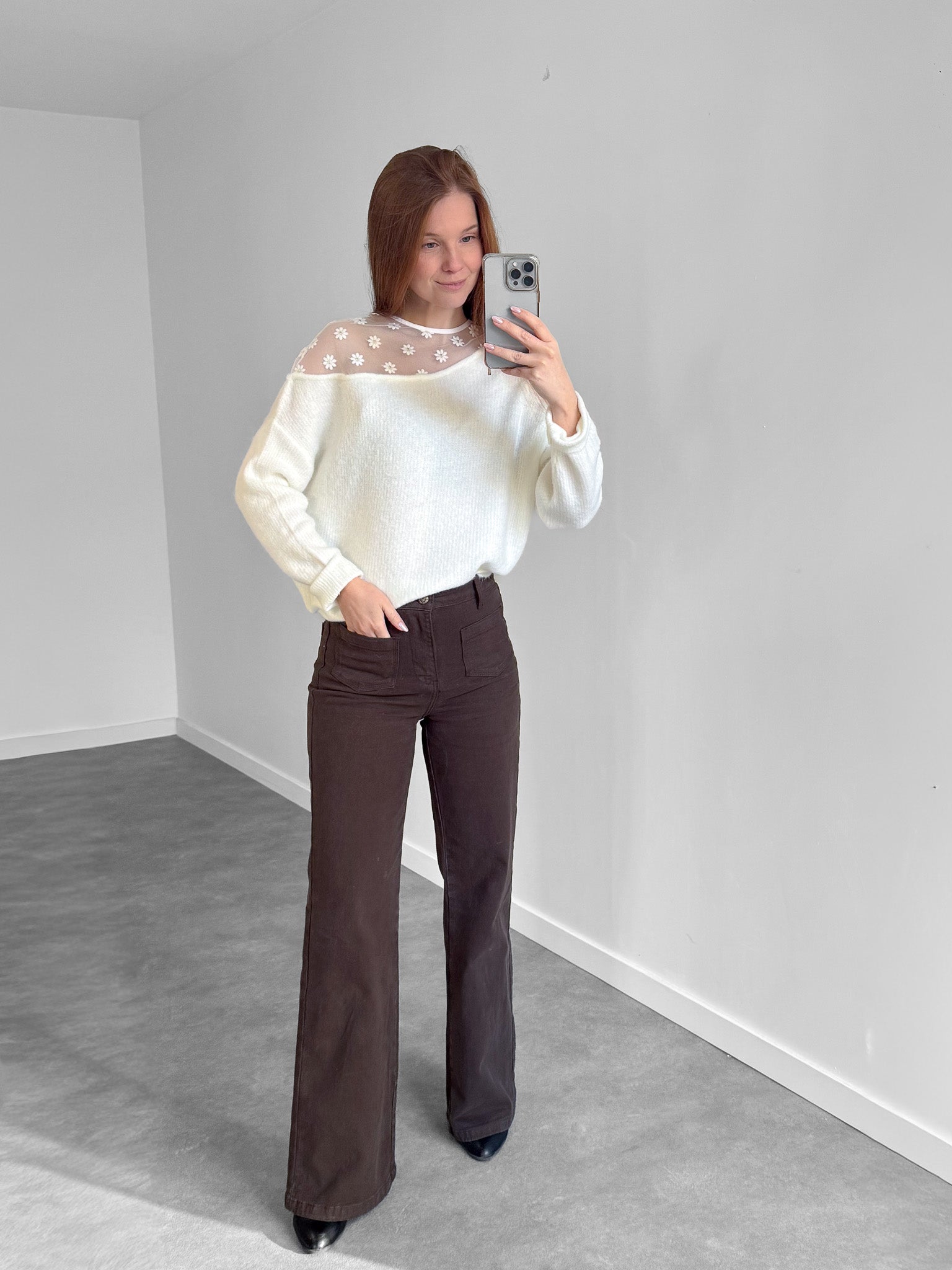 Trui Madeliefjes wit