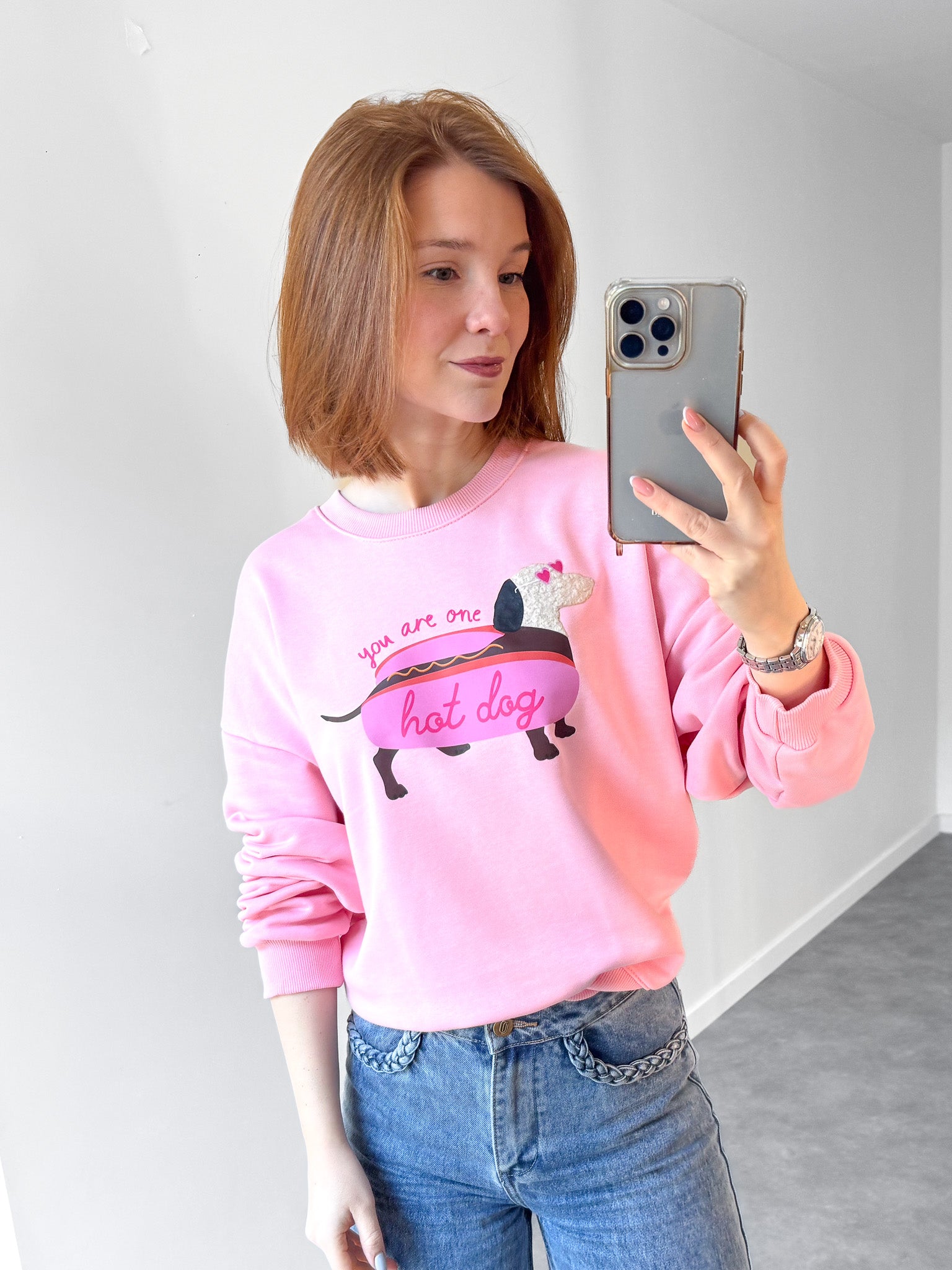 Sweat saucisse roze