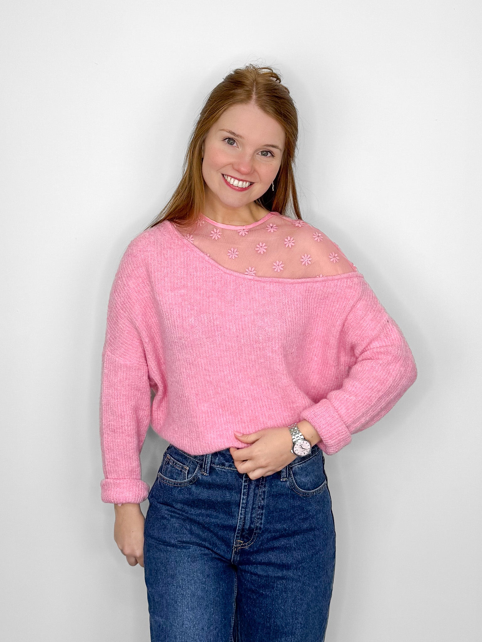 Trui Madeliefjes roze
