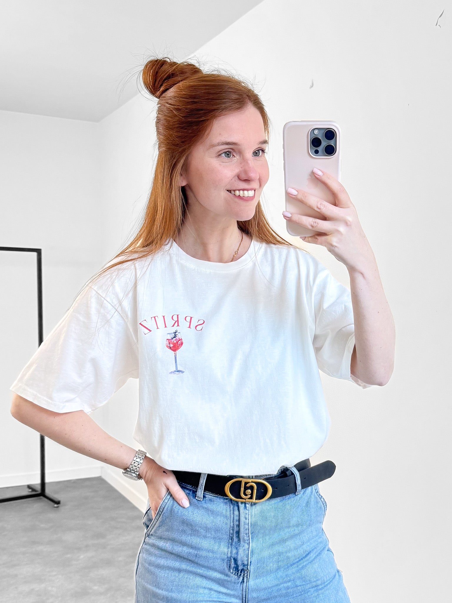 T-shirt Spritz wit