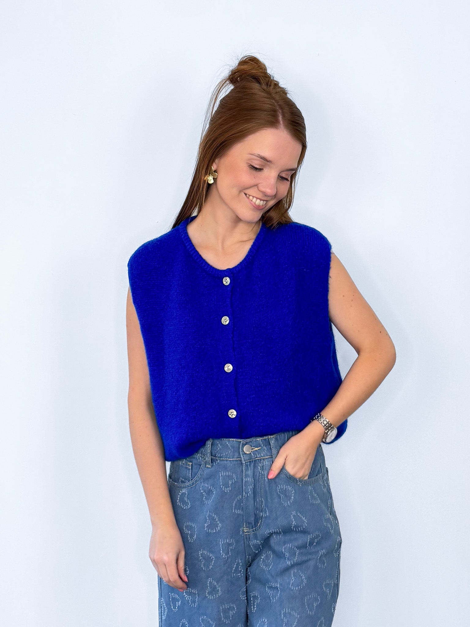 Gilet Baby Alpaca blauw