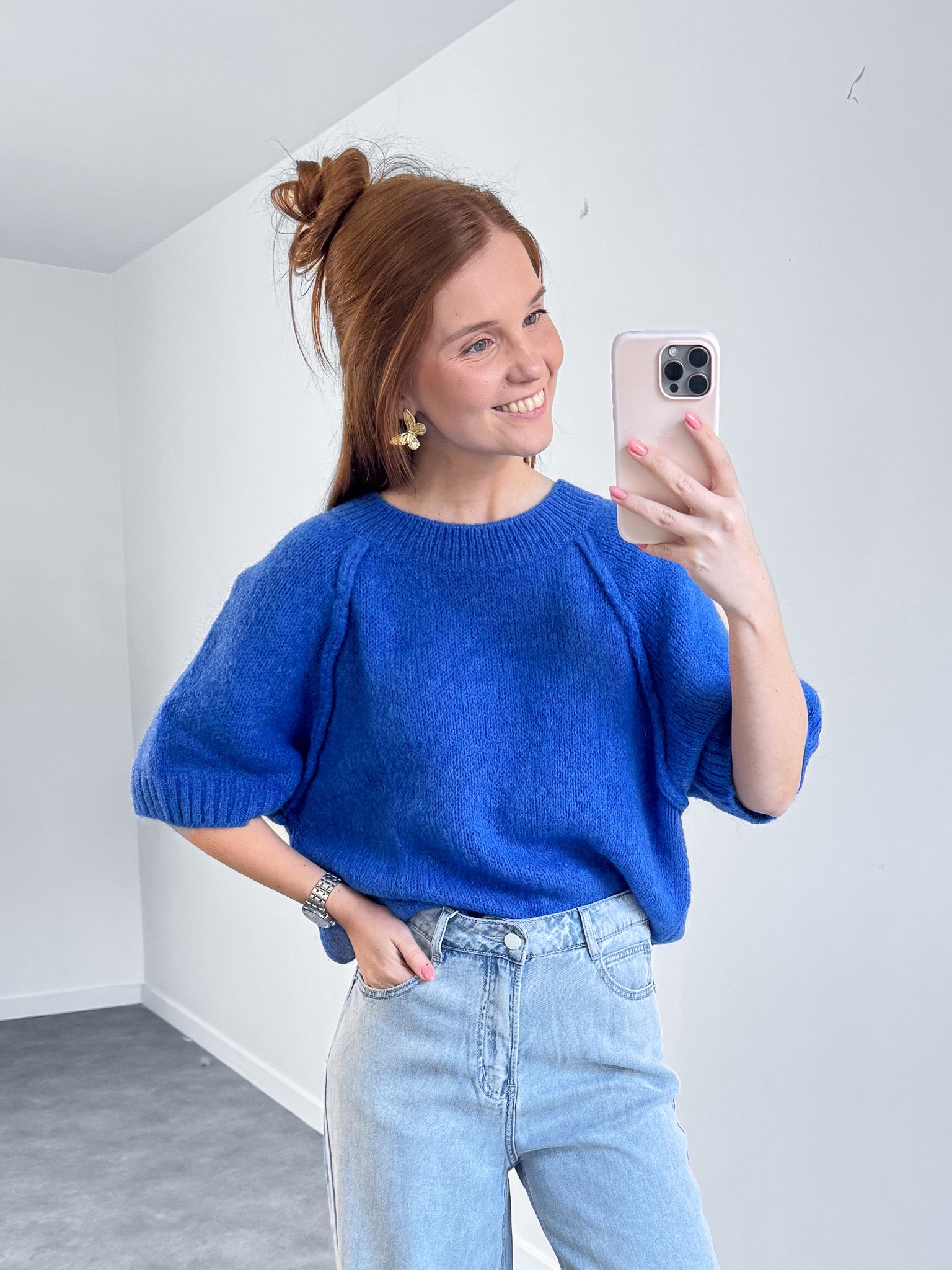 Trui Kid mohair blauw