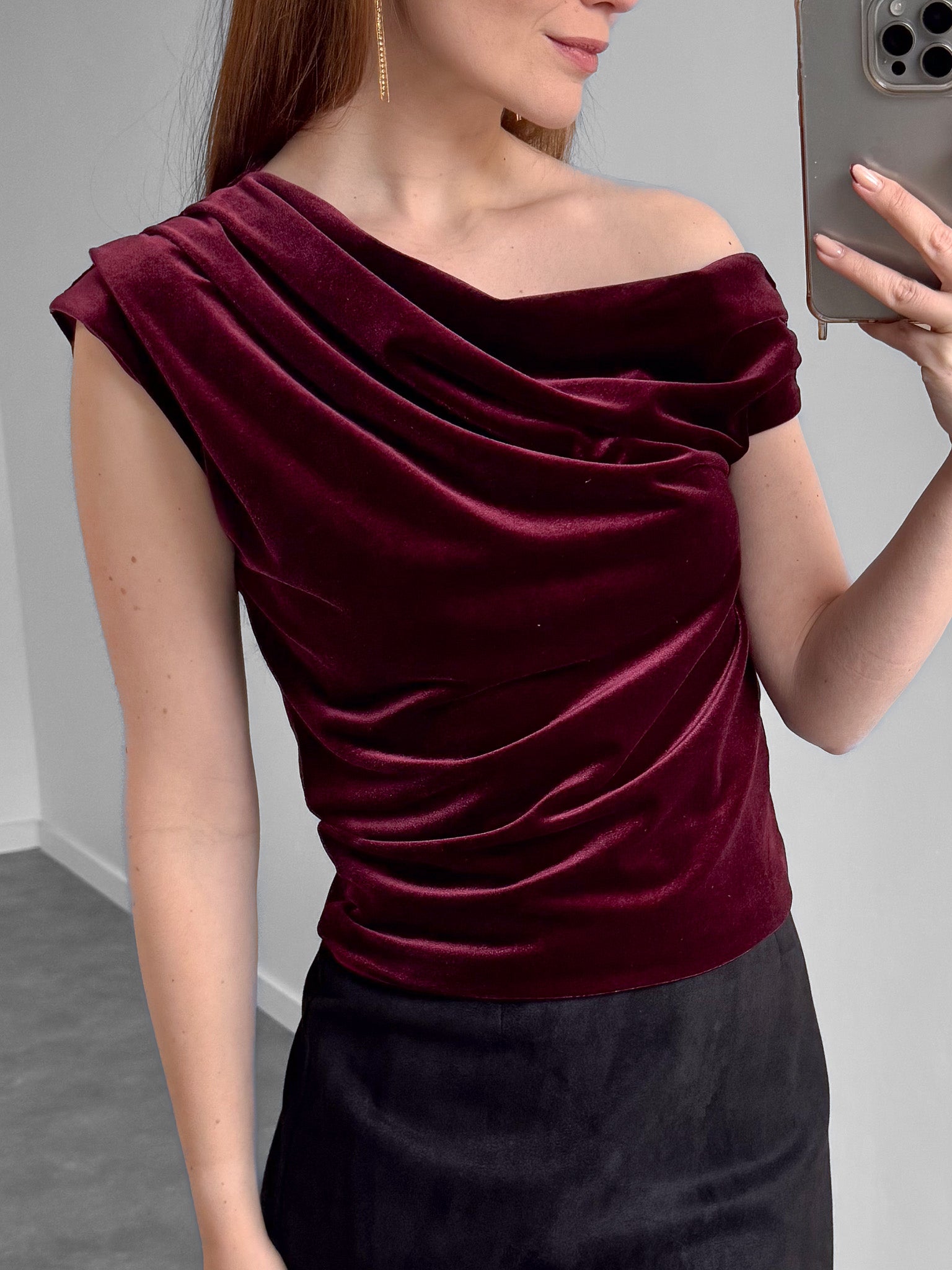 Offshoulder Top Velours