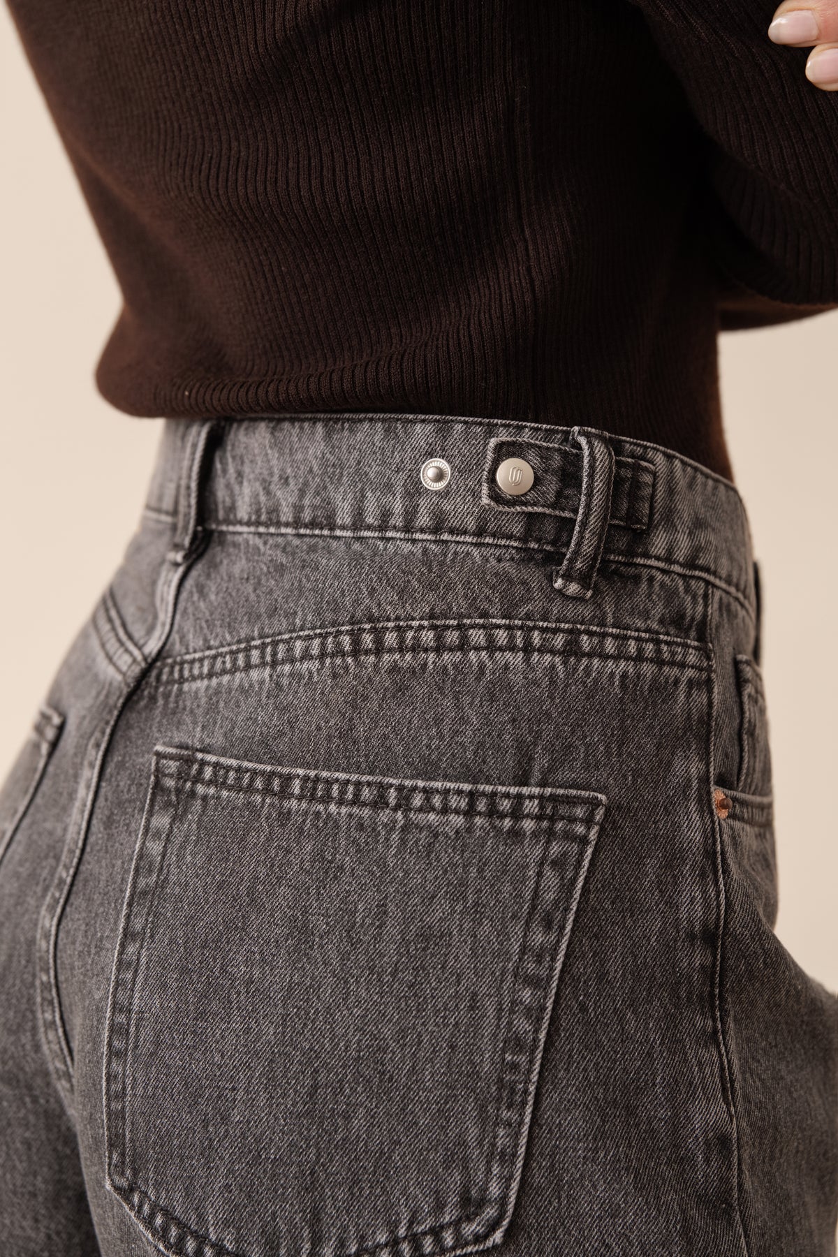 Jeans Brune barrel grijs