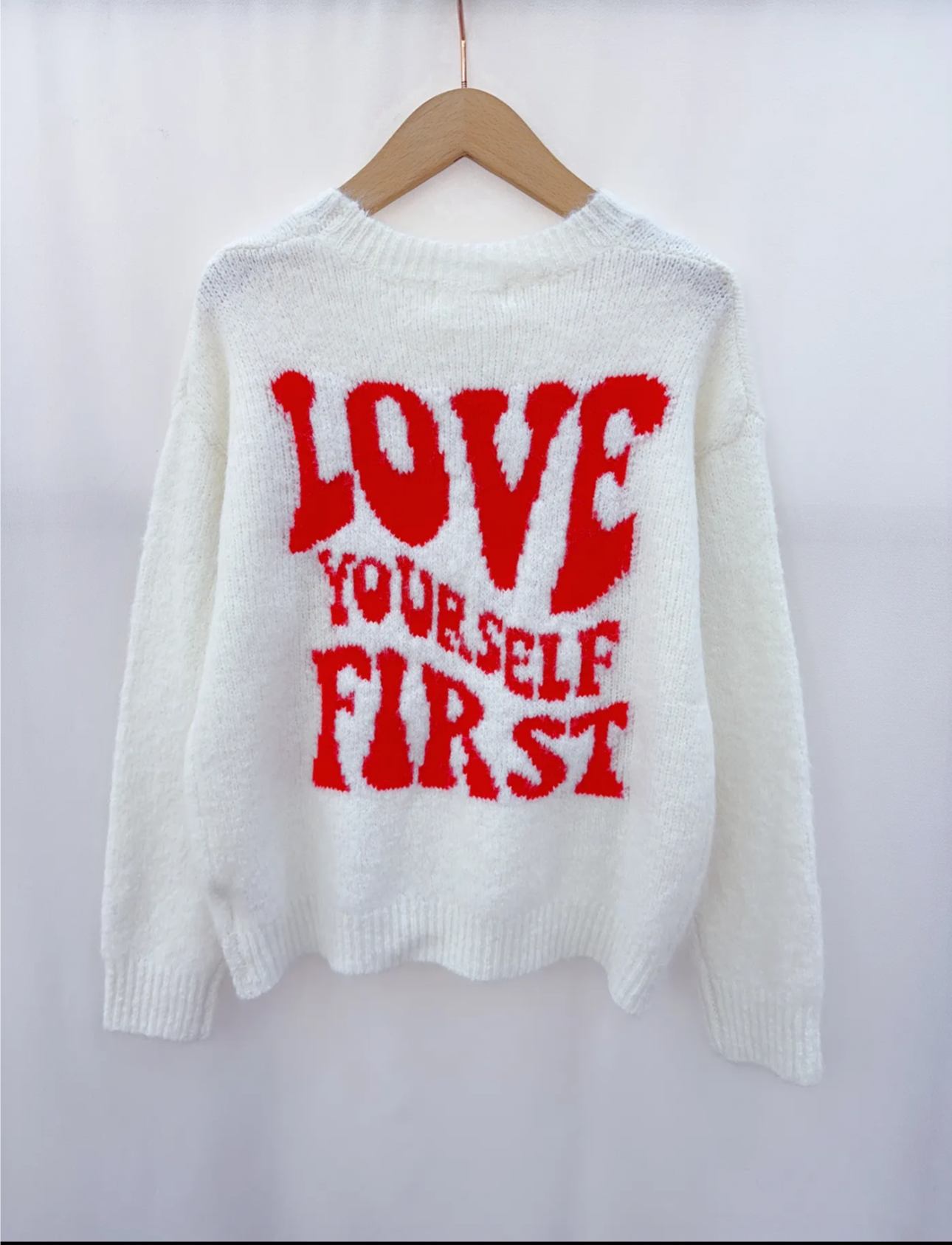 Trui Love Yourself First wit