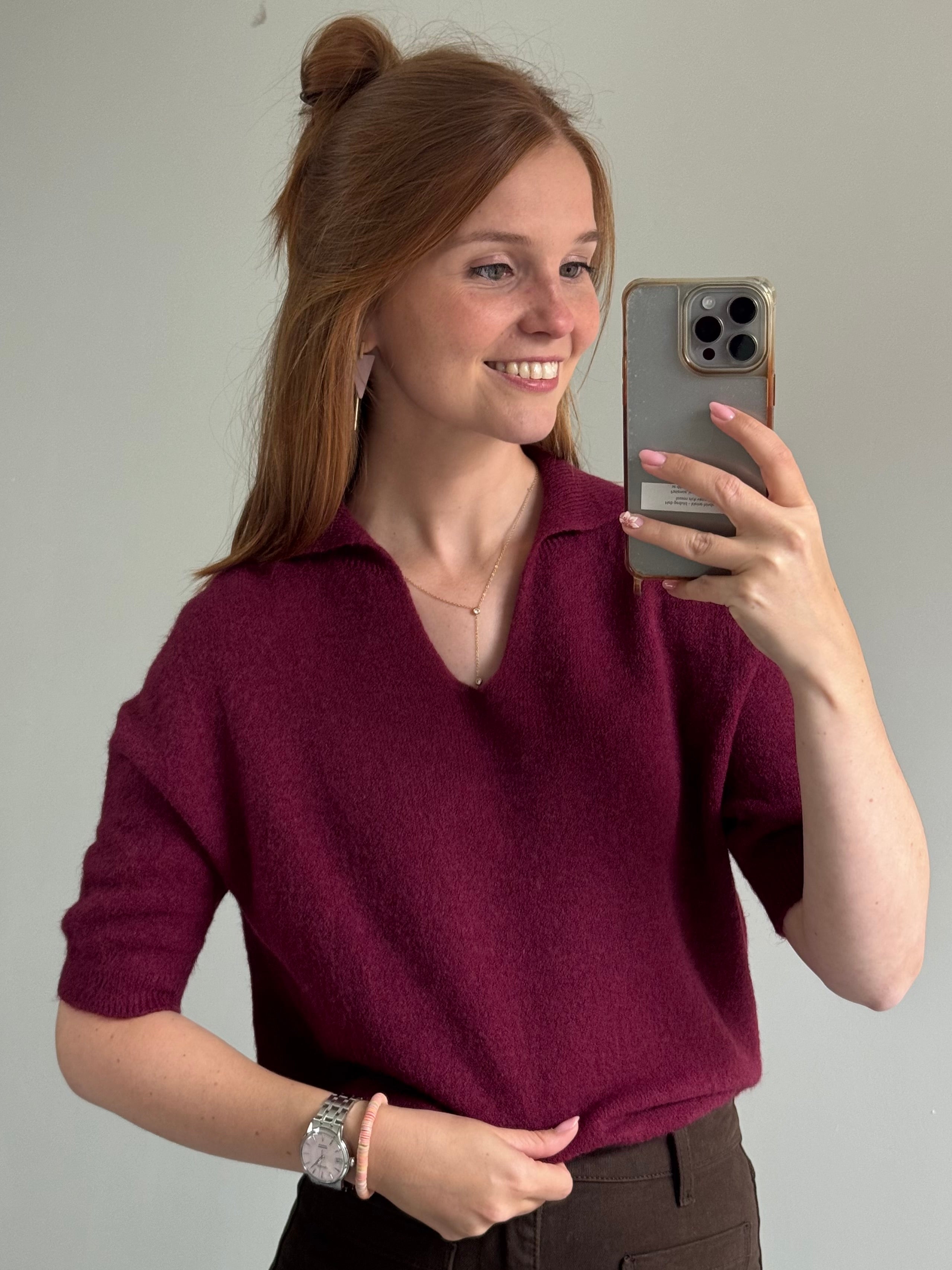 Trui Polo Sandy bordeaux