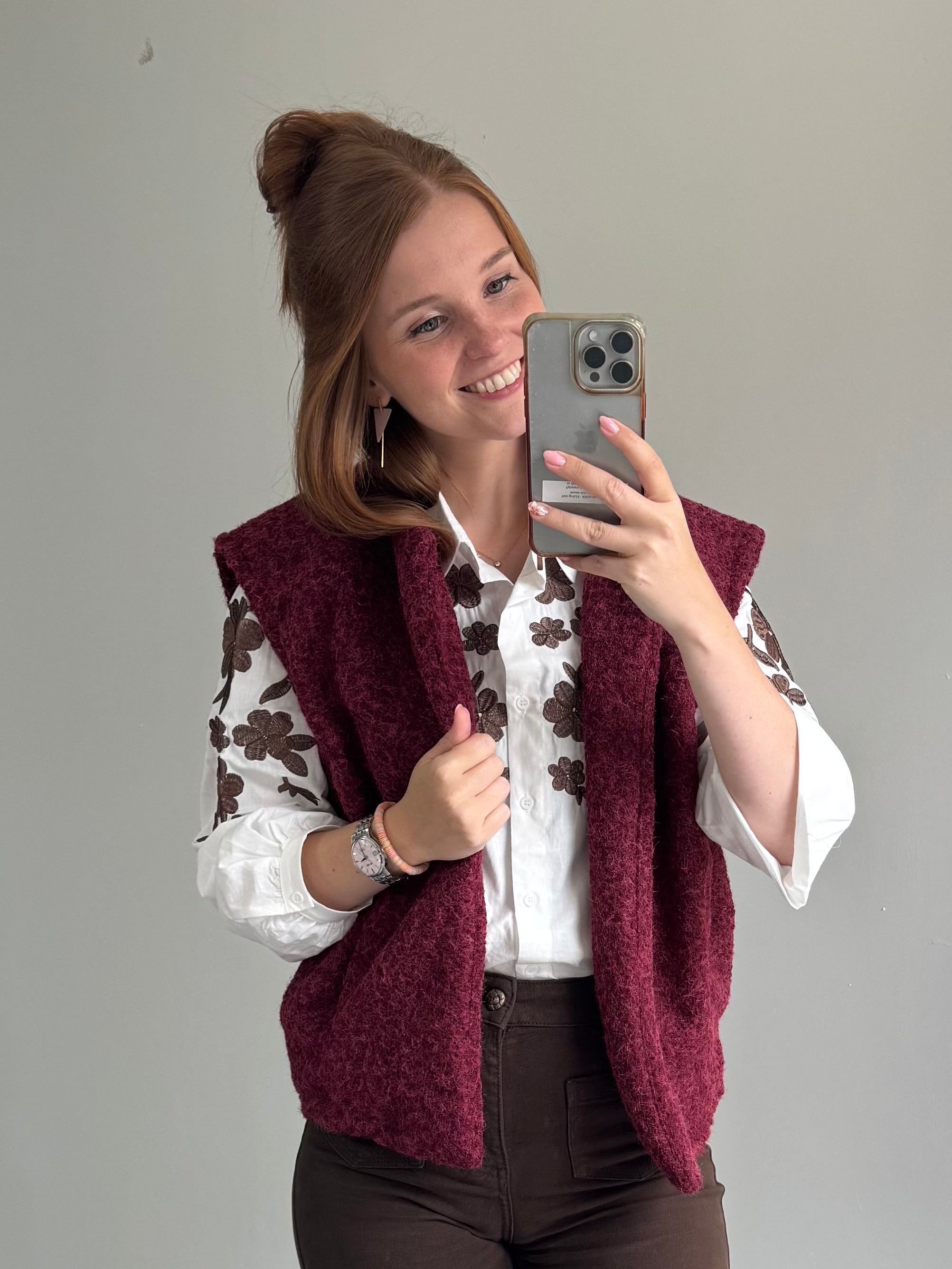 Gilet Sima bordeaux