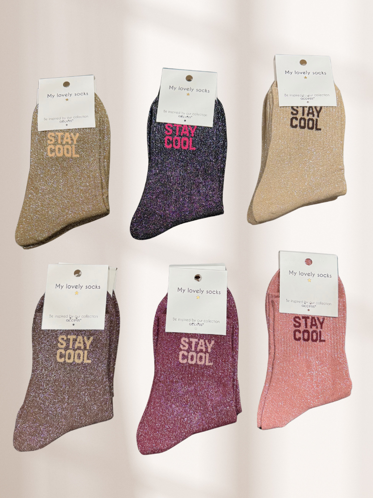 Glittersokken 'STAY COOL'