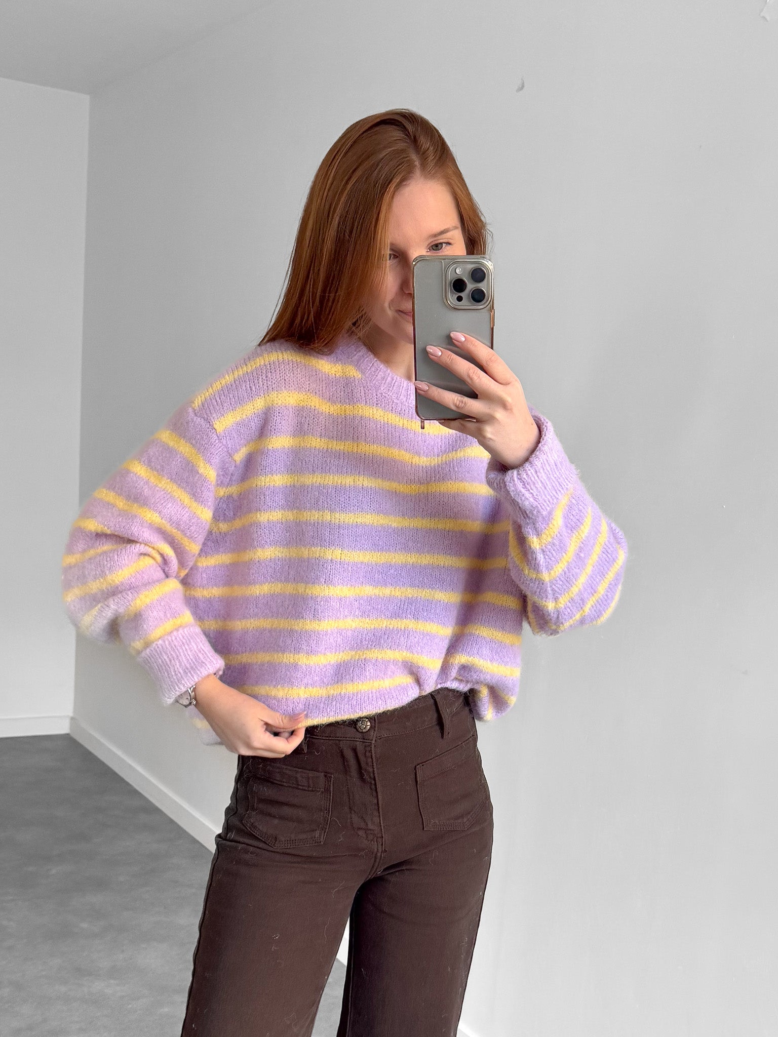 Trui Streepjes Lila