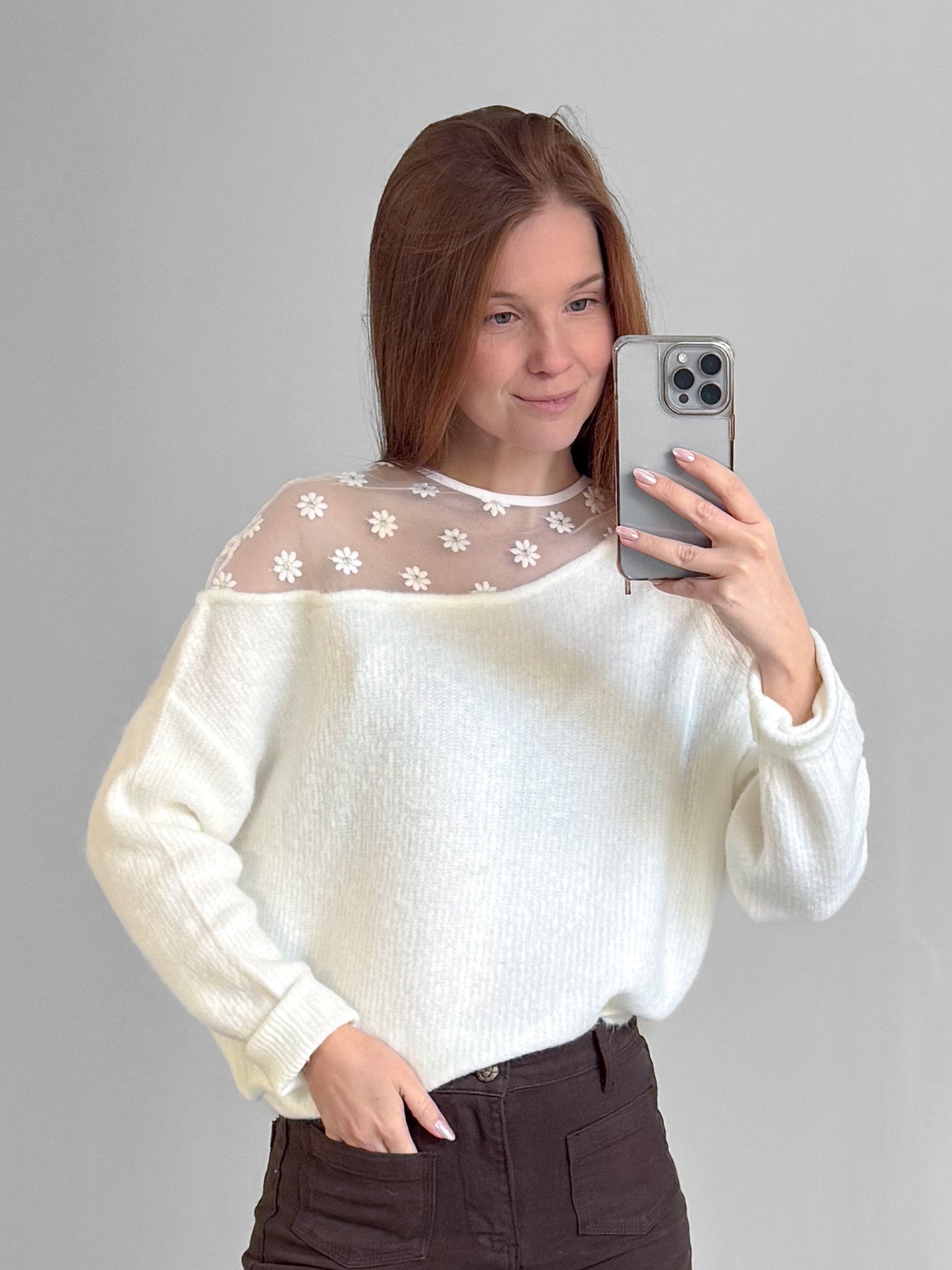 Trui Madeliefjes wit