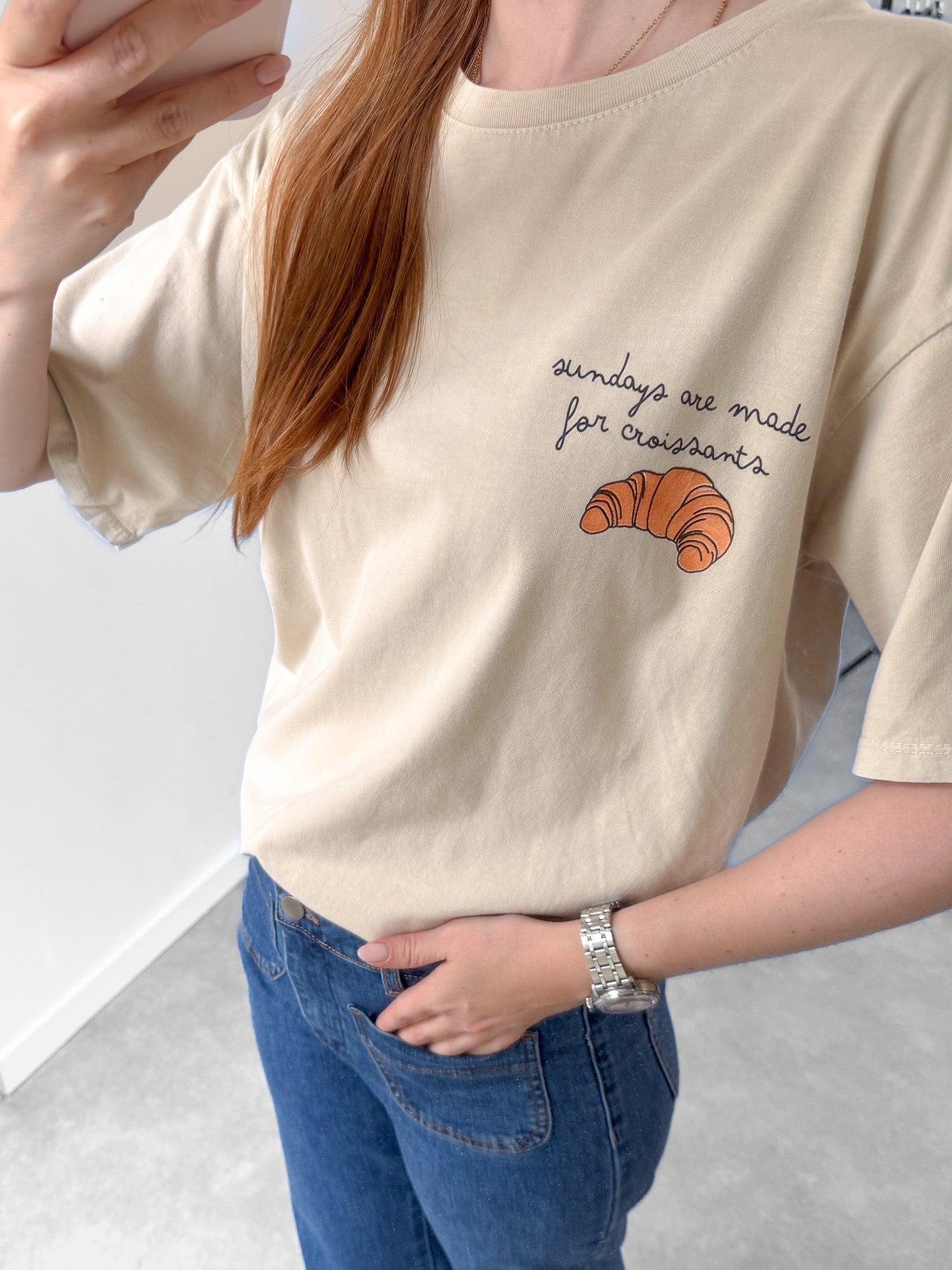 T-shirt Croissant beige