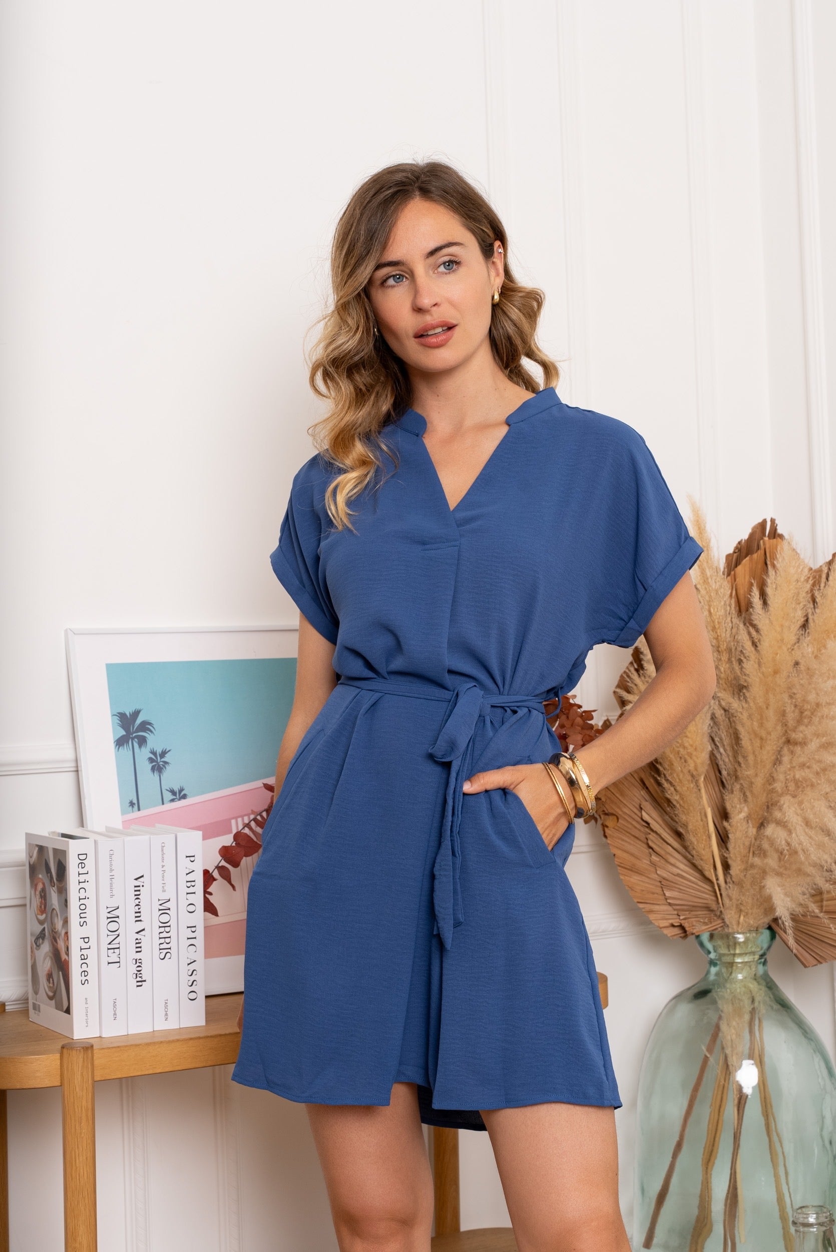Jurk Sari blauw