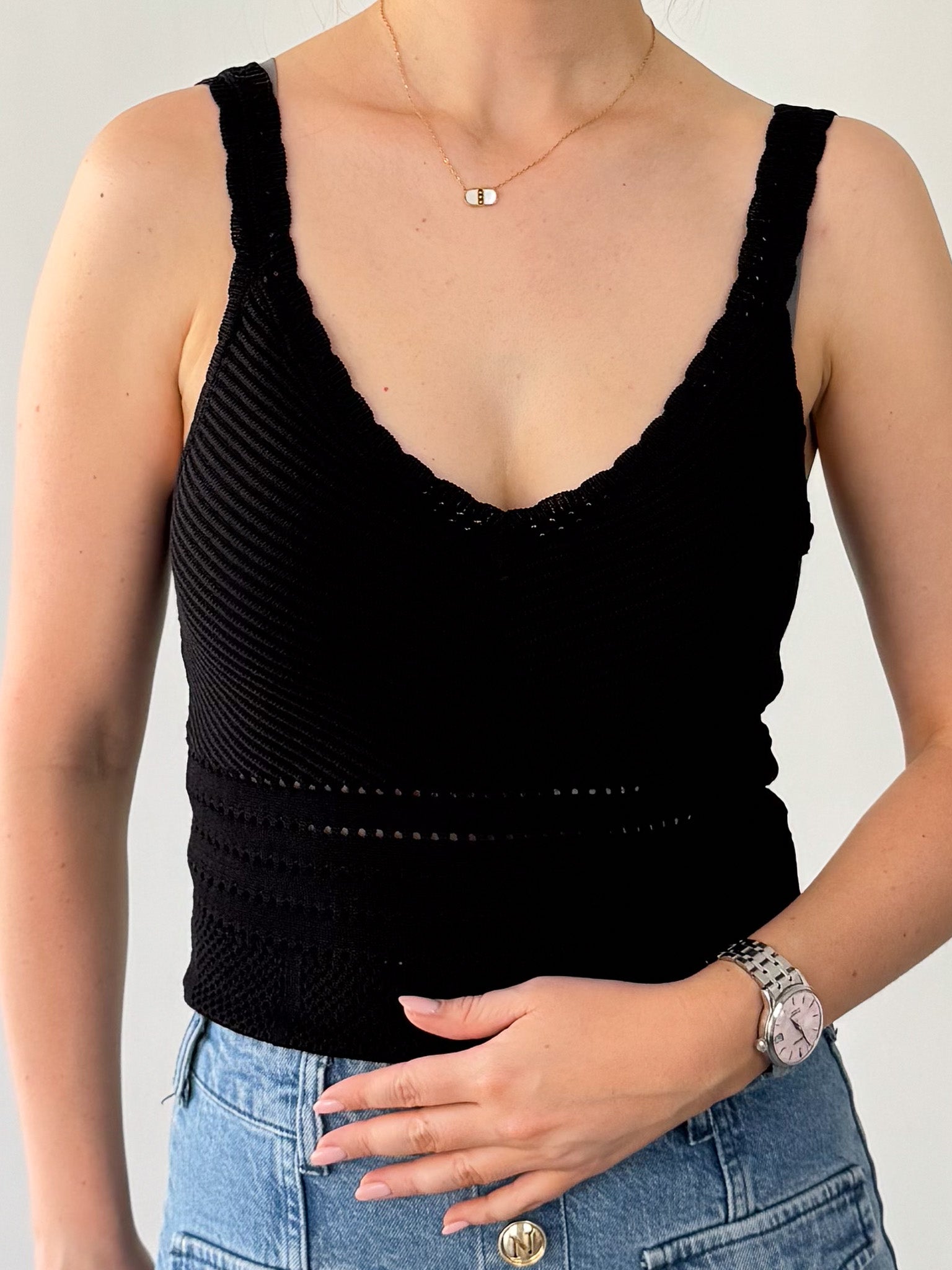 Tanktop Delvine zwart