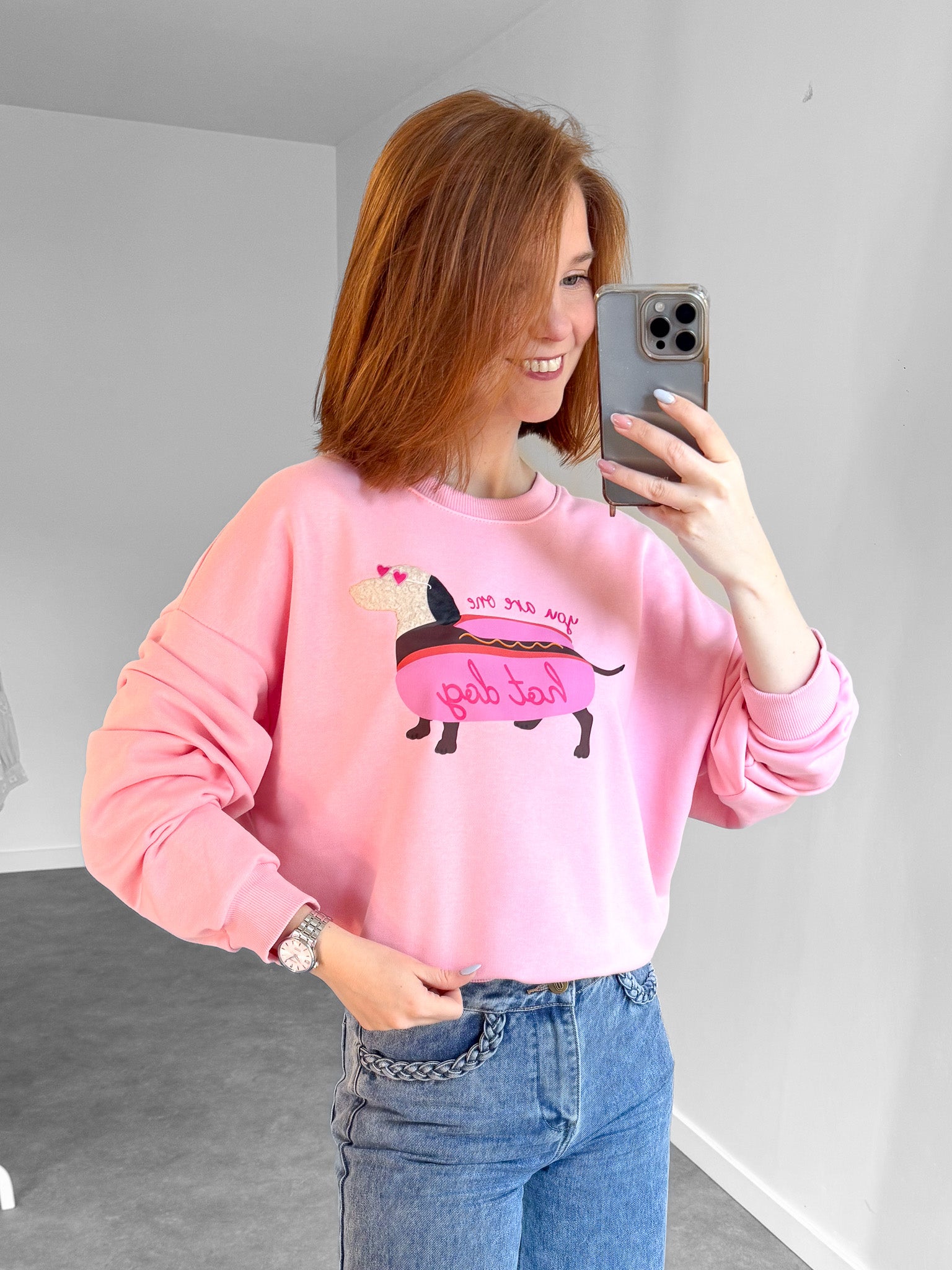 Sweat saucisse roze