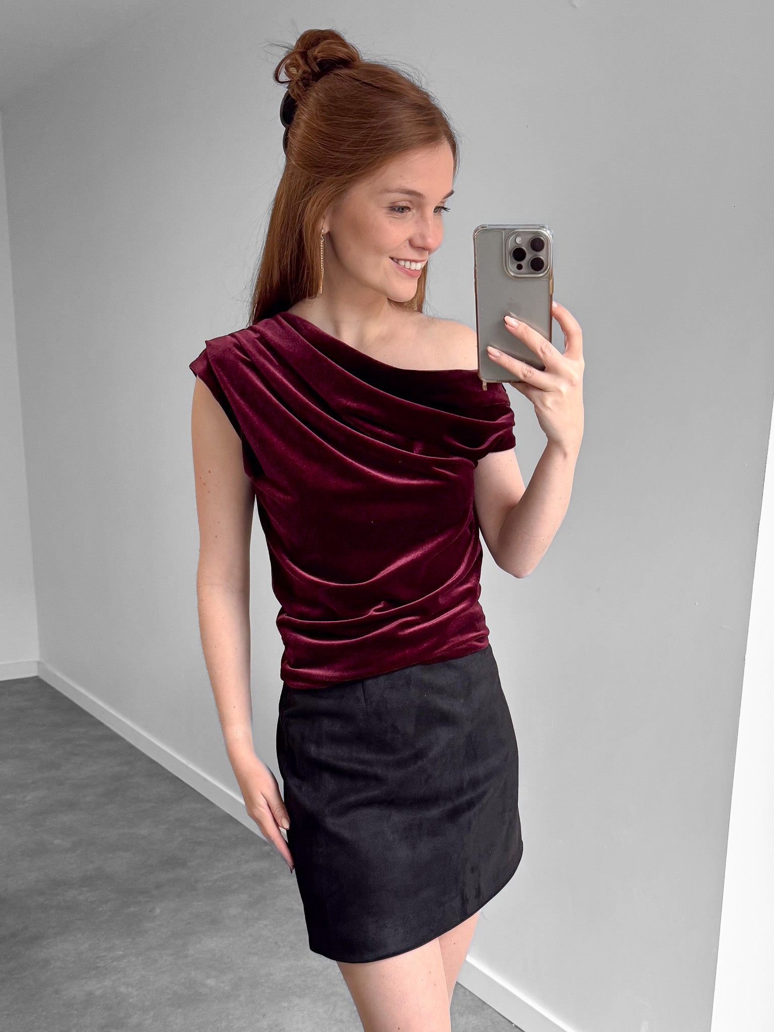 Offshoulder Top Velours